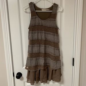 Blue Bird brown lace and tulle dress